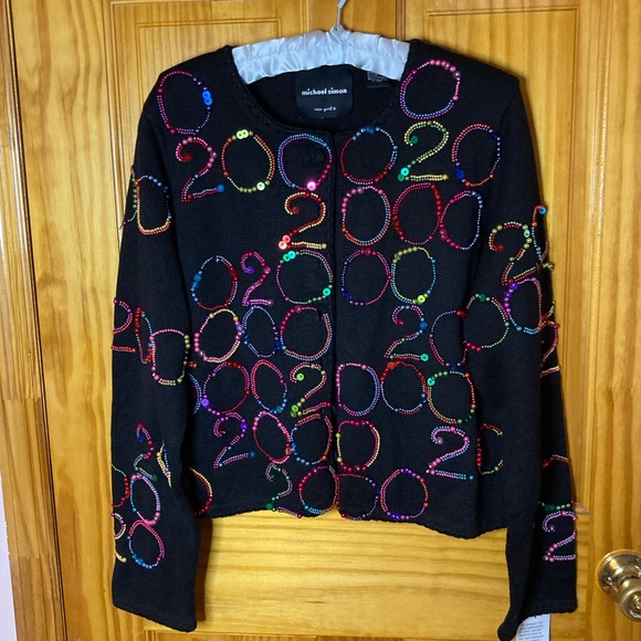 Michael Simon Sweaters - Michael Simon Y2K Millennium Beaded Sweater